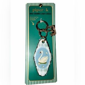 piper.k Blue Swan Bag Charm & Key Chain